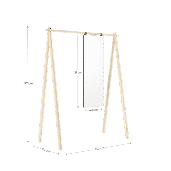 Wieszak HONGI 150 carob z lustrem - obrazek 5