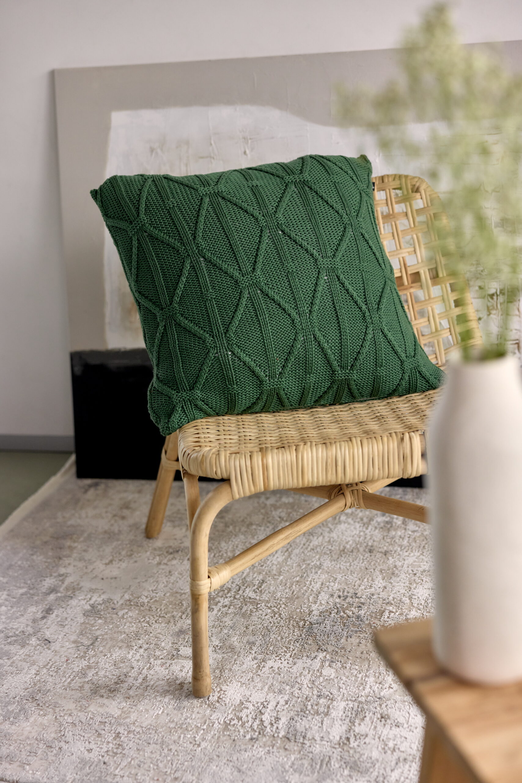 Poszewka Brytyjska Kwadratowa LaManta zielona 50x50 cm