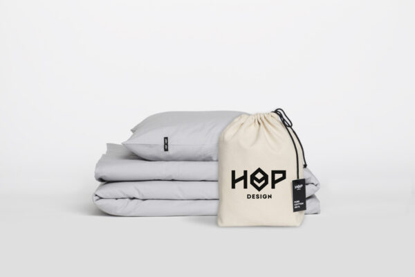 Pościel bawełniana PURE, HOP DESIGN - jasna szara - obrazek 1