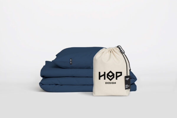 Pościel bawełniana PURE, HOP DESIGN - przygaszony granat - obrazek 1