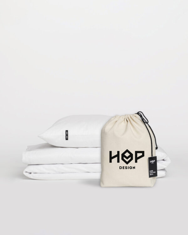 Pościel bawełniana PURE, HOP DESIGN - biała - obrazek 1