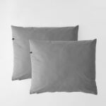 Poszewki na poduszki bawełniane PURE, HOP DESIGN (2 szt.) - ciemny szary