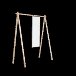 Wieszak HONGI 150 natur z lustrem