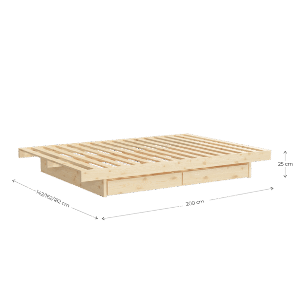 Łóżko KANSO BED RAW 140x200 z czterema szufladami - obrazek 3