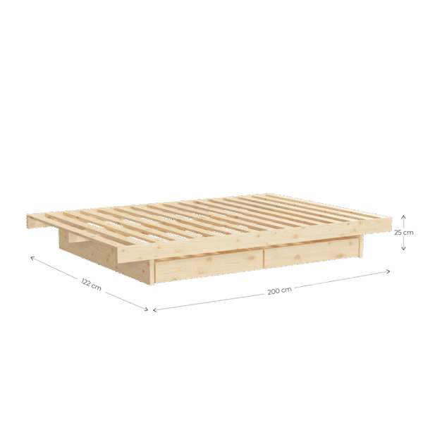 Łóżko KANSO BED RAW 120x200 z dwoma szufladami - obrazek 3