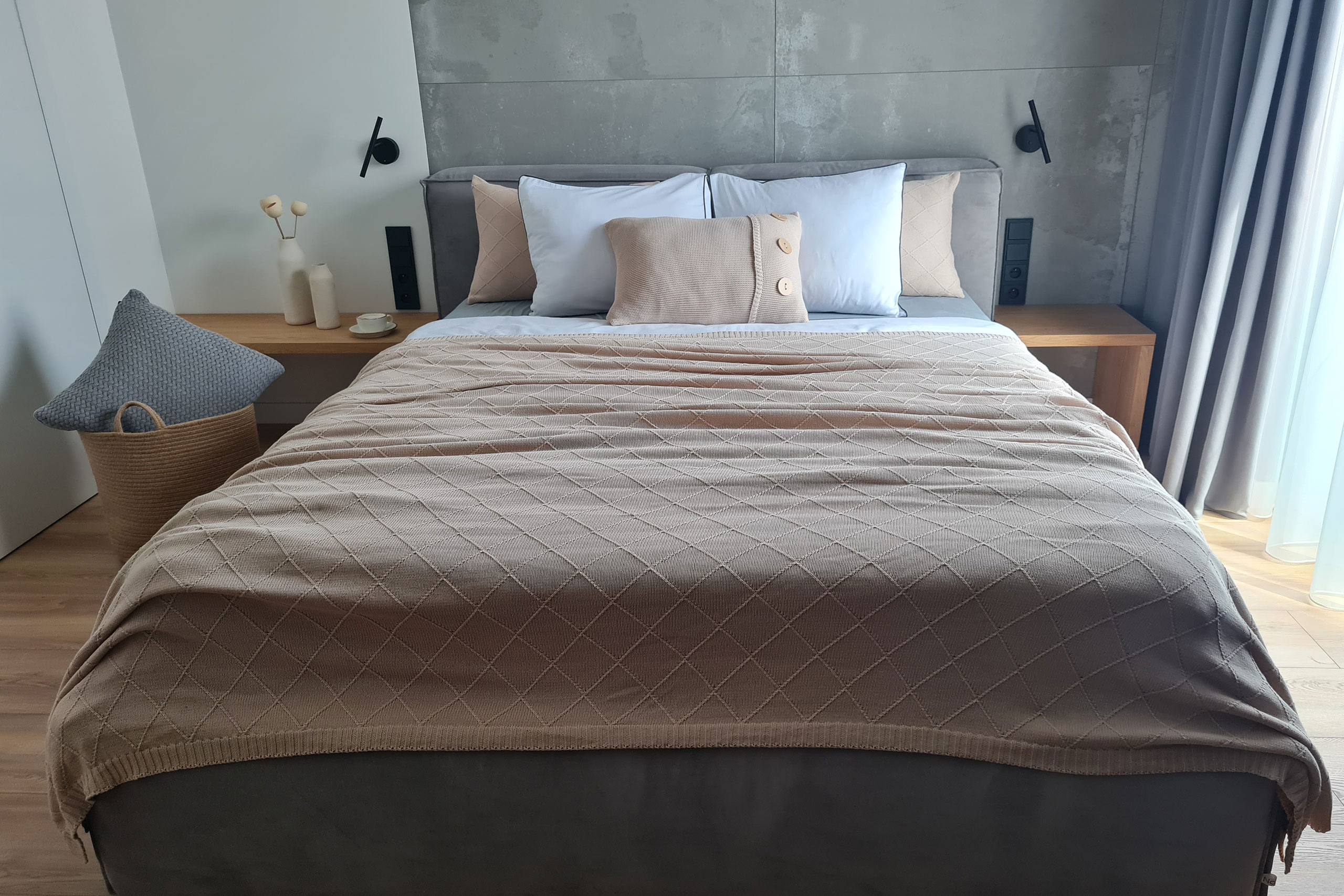 Narzuta ROMBY LaManta beżowa 220x240 cm