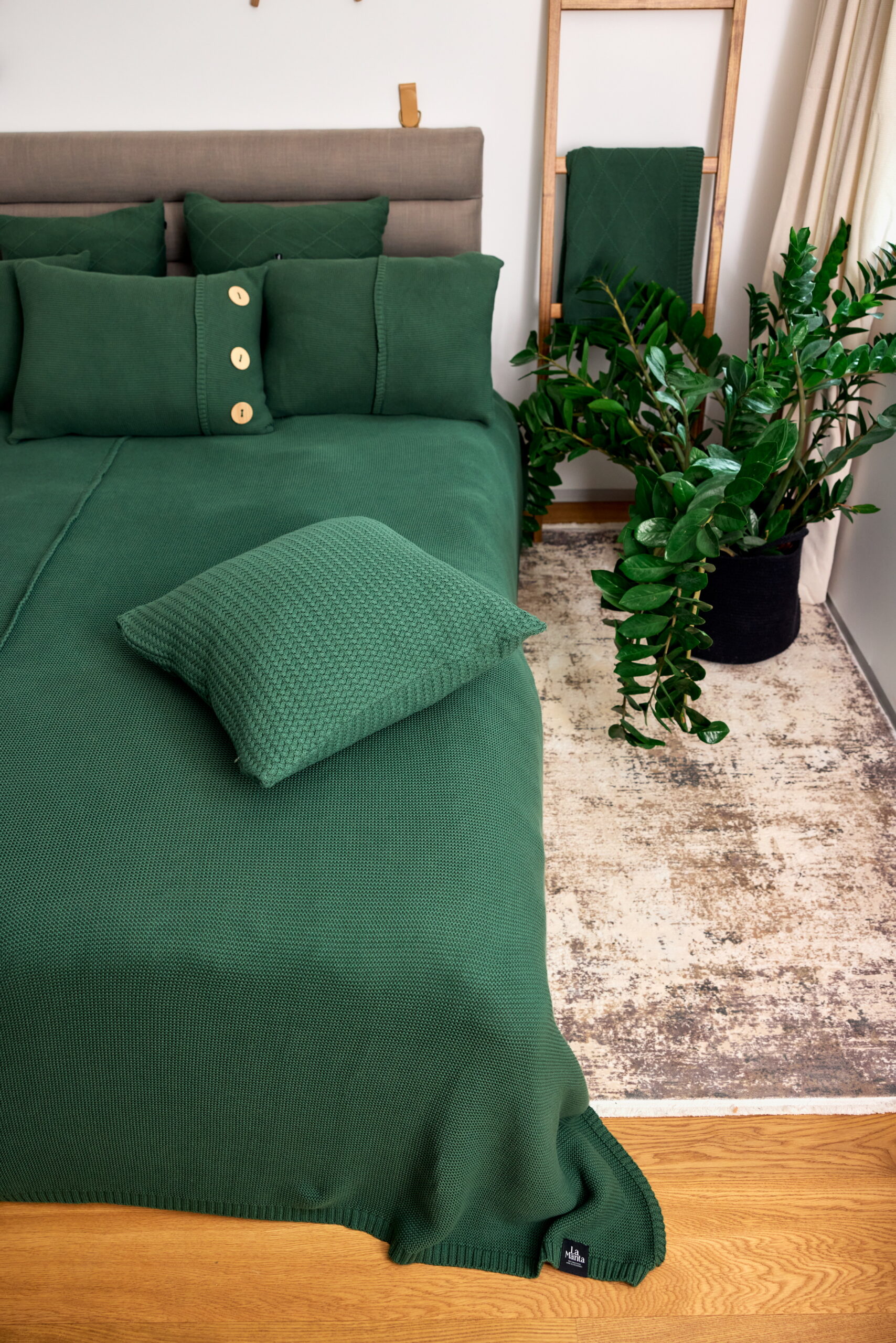 Narzuta Klasyczna LaManta zielona 220x240 cm