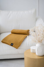 Pled BOHO LaManta musztardowy 130x160 cm