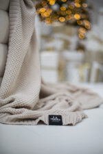 Pled PLECIONY LaManta beżowy  130x160 cm - obrazek 4