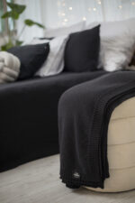 Pled PLECIONY LaManta czarny  130x160 cm - obrazek 5