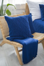 Pled PLECIONY LaManta granatowy  130x160 cm - obrazek 4