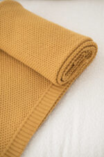 Pled PLECIONY LaManta musztardowy  130x160 cm - obrazek 4