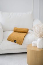 Pled ROMBY LaManta musztardowy 130x160 cm