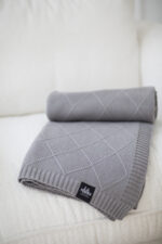 Pled ROMBY LaManta szary 130x160 cm - obrazek 3