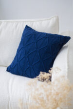 Poszewka Brytyjska Kwadratowa LaManta granatowa 50x50 cm