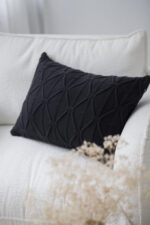 Poszewka Brytyjska Podłużna LaManta grafitowa 40x60 cm