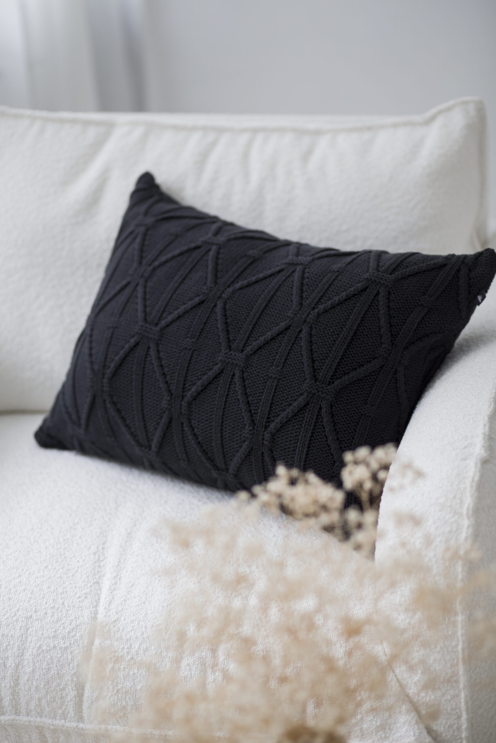 Poszewka Brytyjska Podłużna LaManta grafitowa 40x60 cm