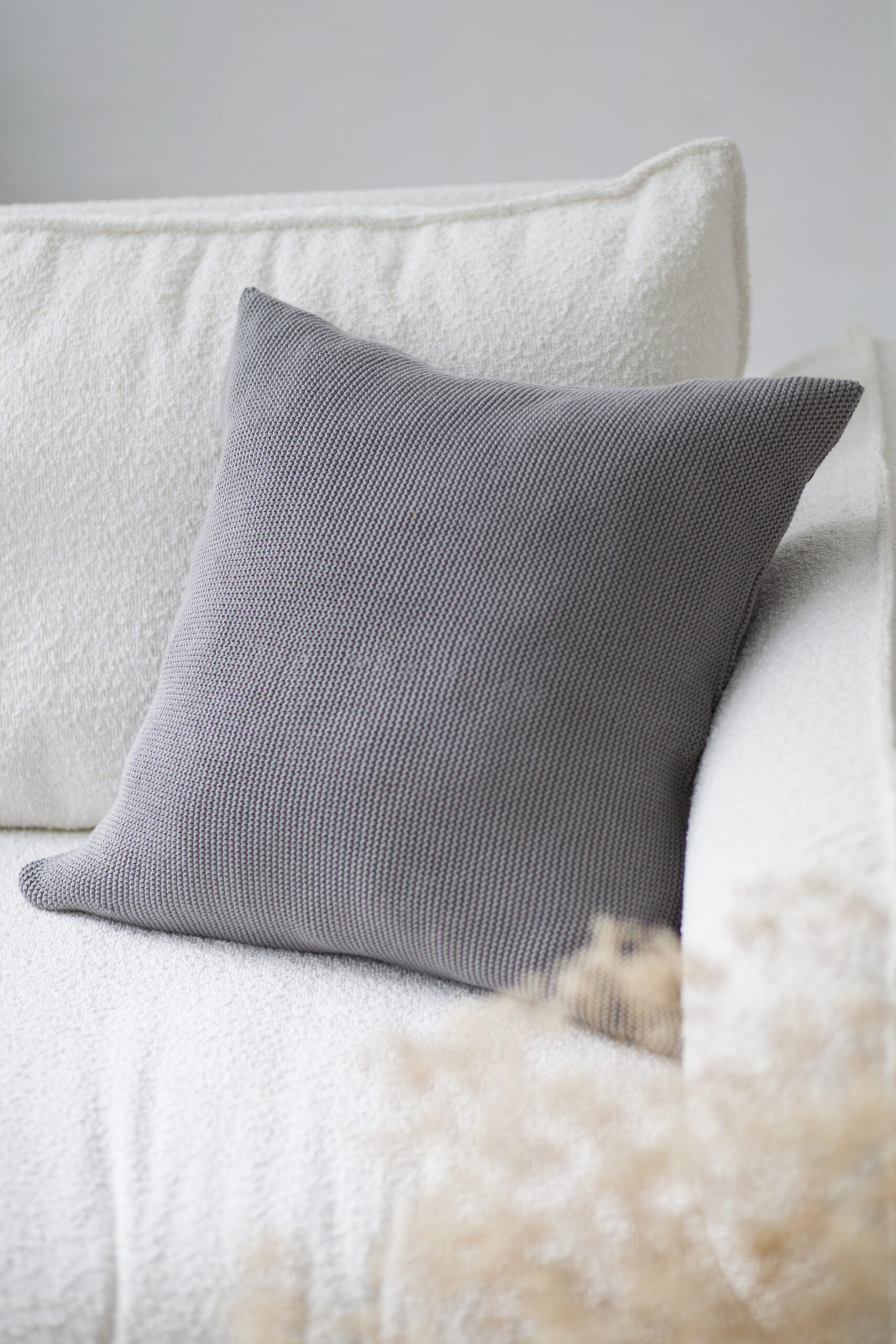 Poszewka Klasyczna Kwadratowa LaManta szara 50x50 cm