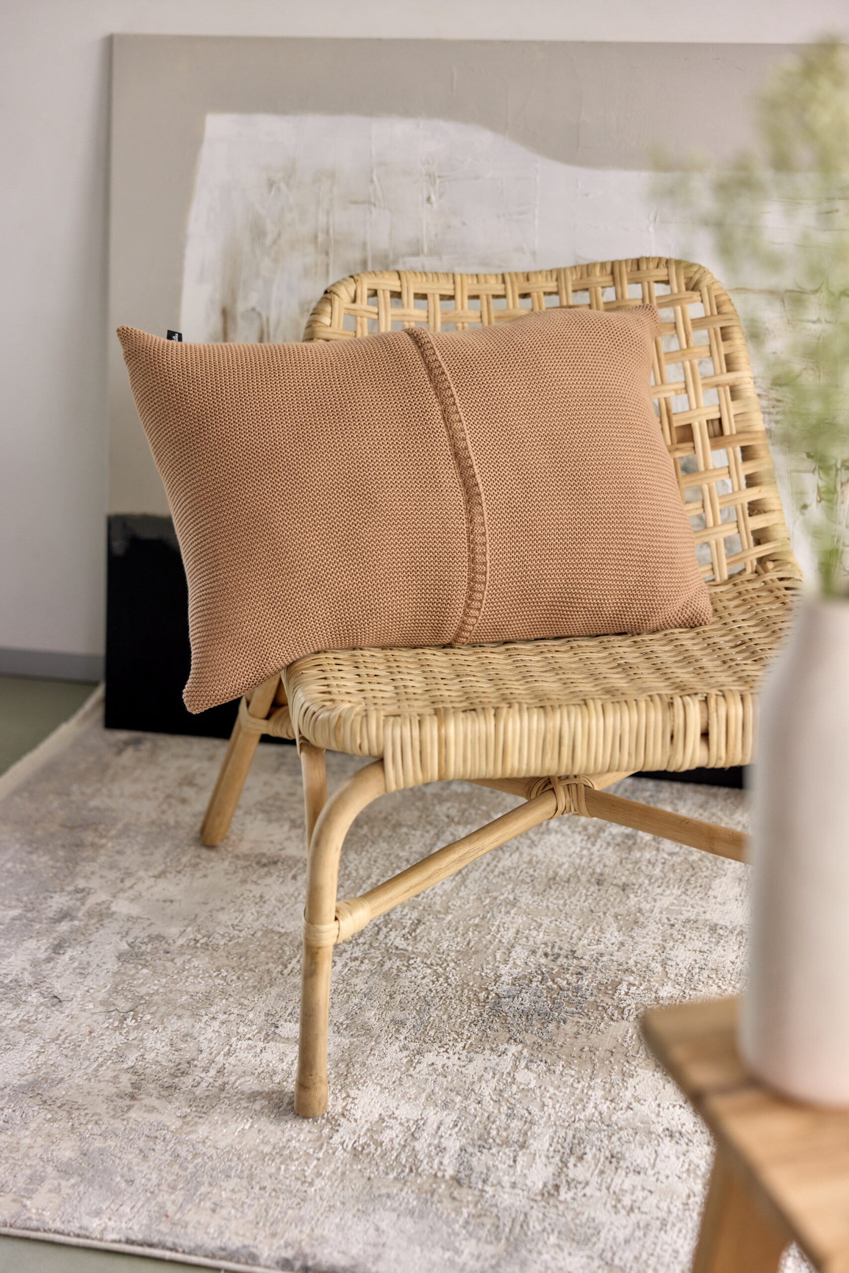 Poszewka Klasyczna  z przeszyciem LaManta karmelowa 40x60 cm