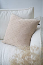 Poszewka ROMBY Kwadratowa LaManta beżowa 50x50 cm