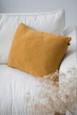 Poszewka ROMBY PODŁUŻNA LaManta musztardowa 40x60 cm