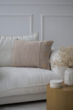 Poszewka Klasyczna  z guzikami LaManta beżowa 40x60 cm