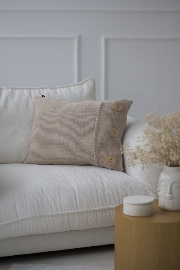 Poszewka Klasyczna  z guzikami LaManta beżowa 40x60 cm