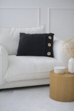 Poszewka Klasyczna  z guzikami LaManta grafitowa 40x60 cm