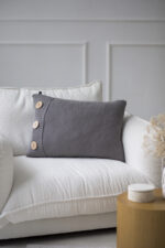 Poszewka Klasyczna  z guzikami LaManta szara 40x60 cm