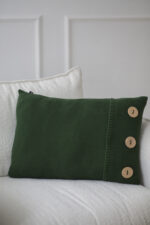 Poszewka Klasyczna  z guzikami LaManta zielona 40x60 cm