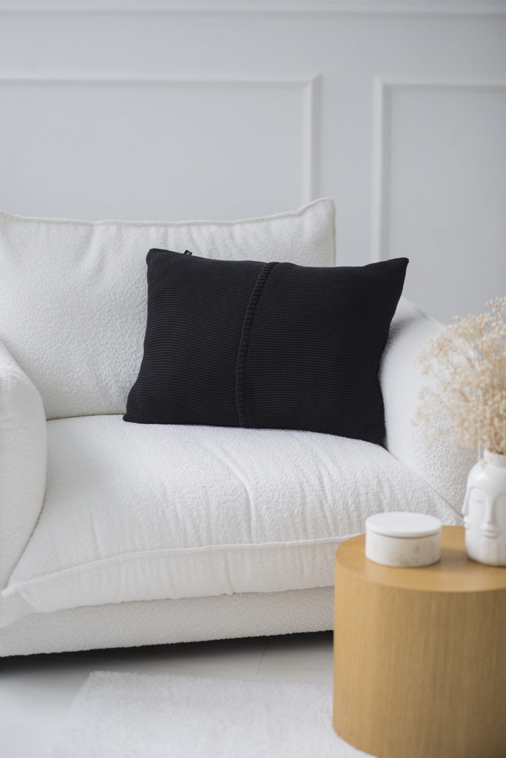 Poszewka Klasyczna  z przeszyciem LaManta grafitowa 40x60 cm