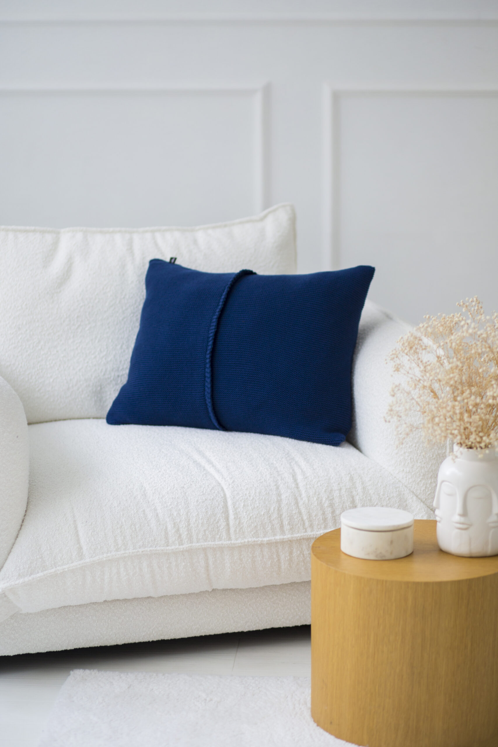 Poszewka Klasyczna  z przeszyciem LaManta granatowa 40x60 cm