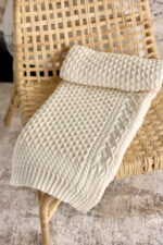 Pled Ozdobny LaManta off white 130x160 cm - obrazek 3