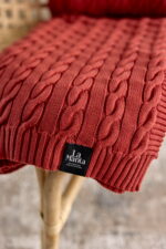 Pled Warkocz LaManta ceglasty 130x160 cm - obrazek 3