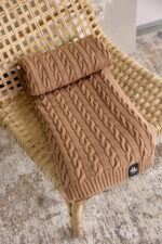 Pled Warkocz LaManta karmelowy 130x160 cm - obrazek 3