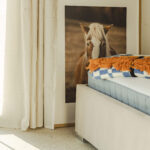 koc bawełniany w kratę niebieski soft