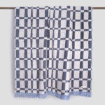 Koc bawełniany SOFT (kratka szaro-beżowa) HopDesign