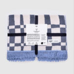 Koc bawełniany SOFT (kratka szaro-beżowa) HopDesign - obrazek 2