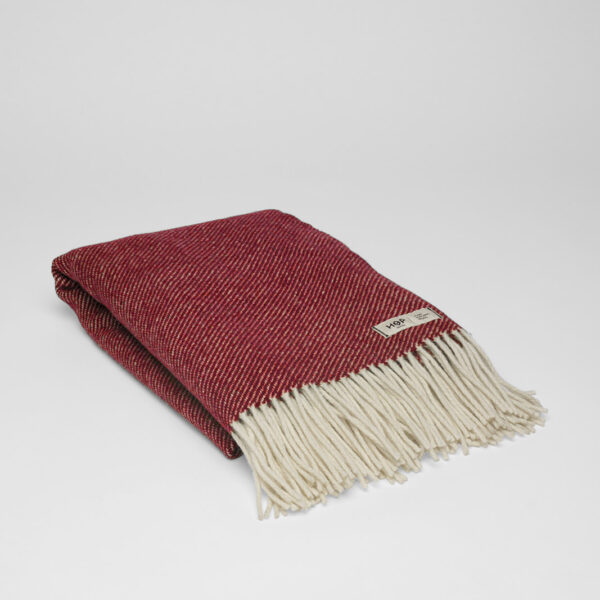 Koc wełniany HopDesign – RURU (burgund) - obrazek 1