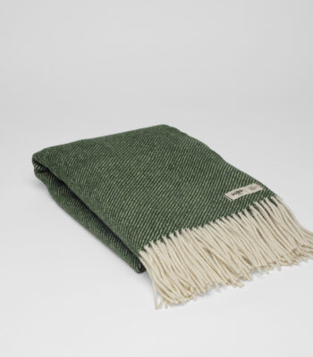 koc wełniany ALPAK zielony prążek