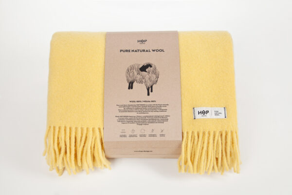 Koc wełniany YETI (żółty pastelowy) HopDesign - obrazek 6