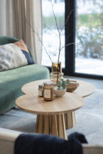 Drewniany stolik kawowy okrągły Sole – lite drewno dębowe - obrazek 7