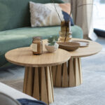 Drewniany stolik kawowy okrągły Sole – lite drewno dębowe - obrazek 8