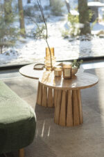 Drewniany stolik kawowy okrągły Sole – lite drewno dębowe - obrazek 4