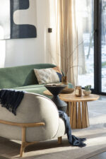 Drewniany stolik kawowy okrągły Sole – lite drewno dębowe - obrazek 5