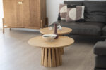 Drewniany stolik kawowy okrągły Sole – lite drewno dębowe - obrazek 29