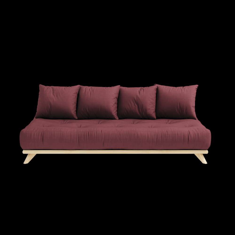 Karupdesign_senzadaybed_129101710200_pine_clearlacquered_cottonpolyester_bordeauxred_packshot_3 Sofa SENZA DAYBED - obrazek 9