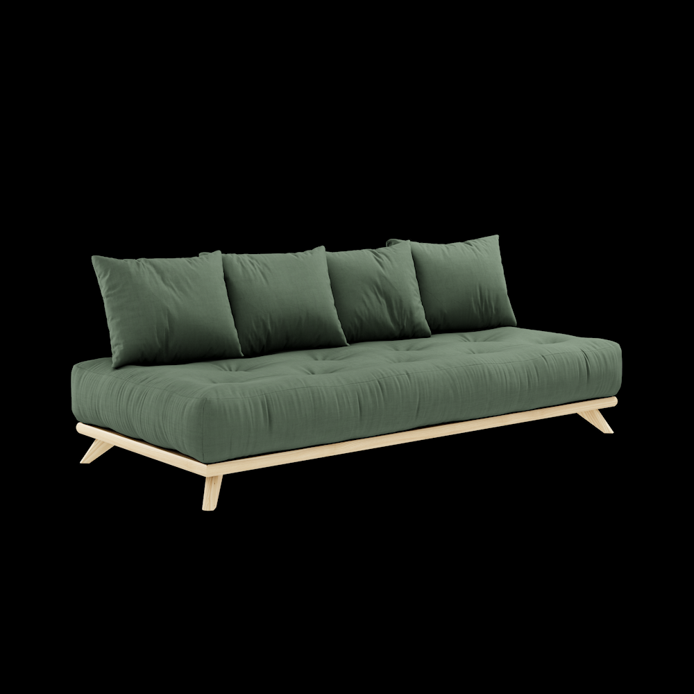 Karupdesign_senzadaybed_129101756200_pine_clearlacquered_cottonpolyester_olivegreen_packshot_1 Sofa SENZA DAYBED - obrazek 28