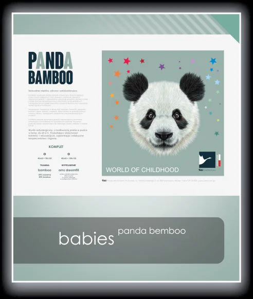 BABIES antyalergiczny komplet dziecięcy PANDA BAMBOO (kołderka i poduszka) - obrazek 8