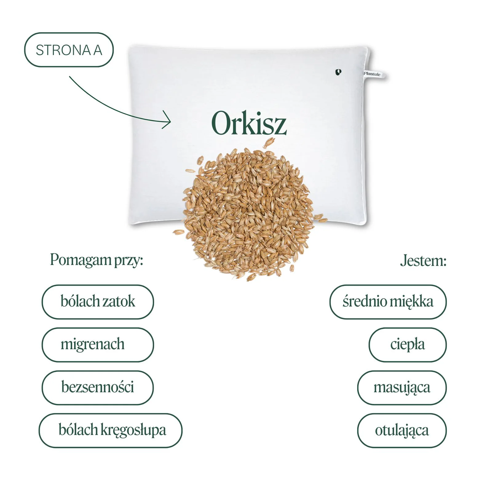 Poduszka dwustronna z łuską gryki i orkiszu MD - Plantule - obrazek 4